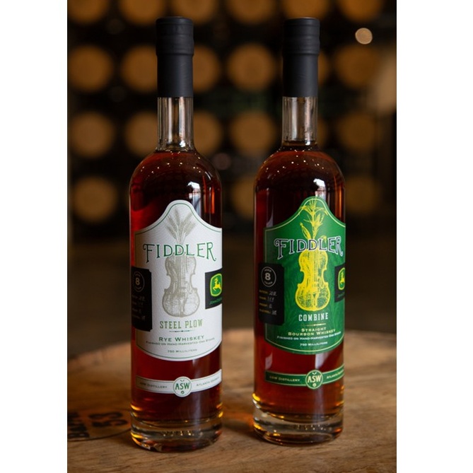ASW Distillery John Deere Soil to Still whiskey bottles SQUARE