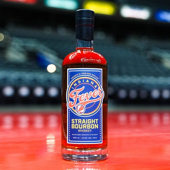 CEDAR_RIDGE_BOURBON_Indiana Fever bottle on basketball court