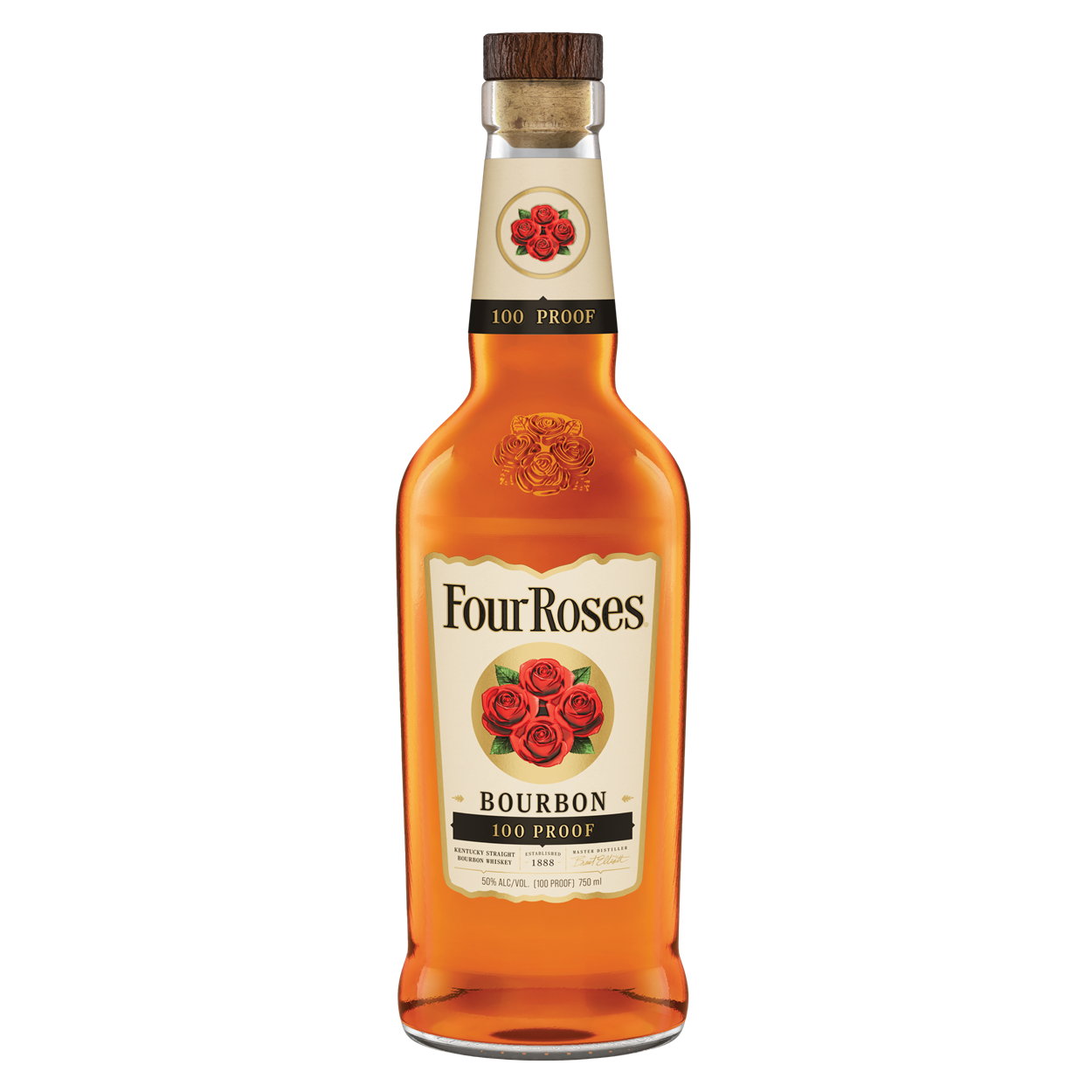 Four Roses Bourbon 100 proof bottle