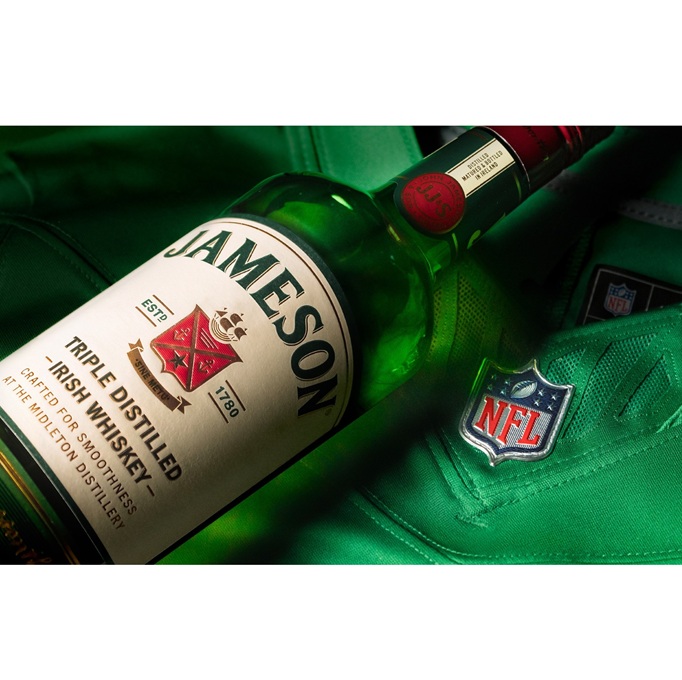 Jameson bottle with NFL jersey