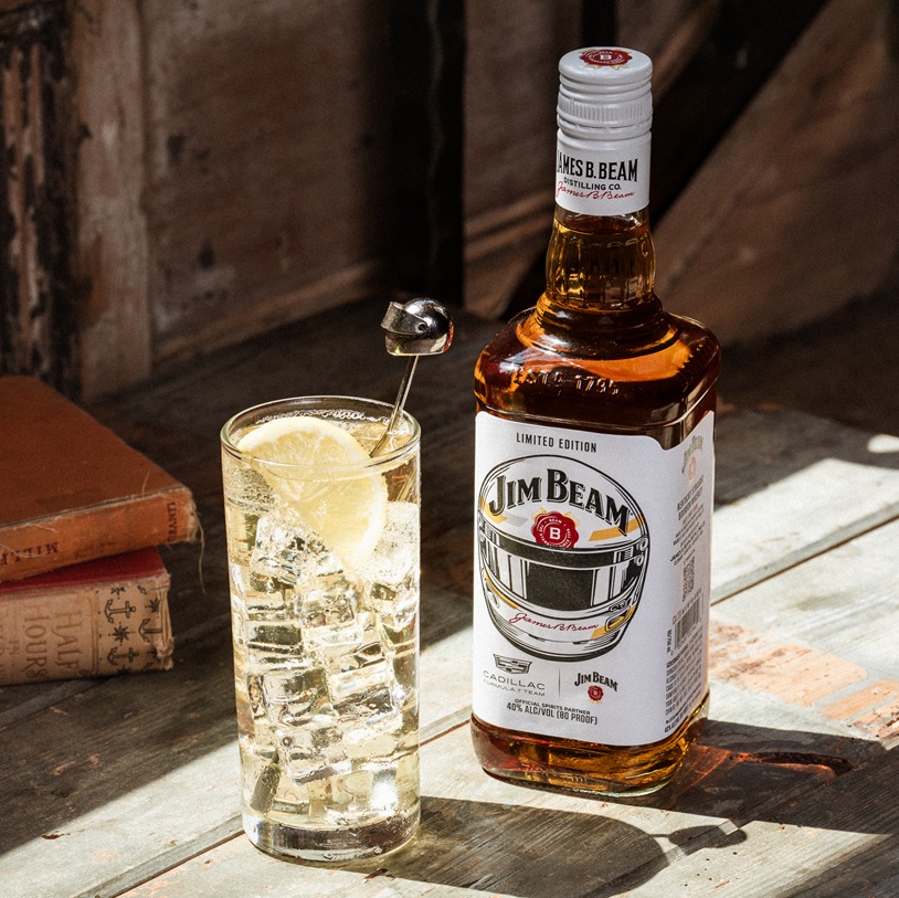 Jim Beam x Cadillac Formula 1 Launch Inaugural LTO bottle and cocktail
