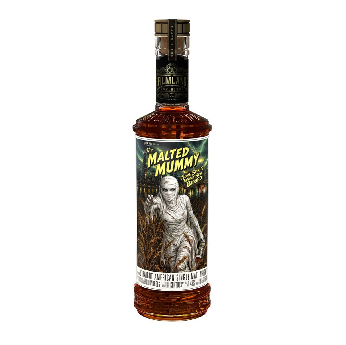 Filmland Spirits Malted Mummy American single malt bottle