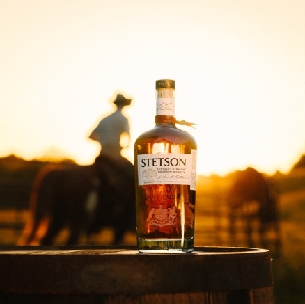 Stetson Bourbon bottle with horses