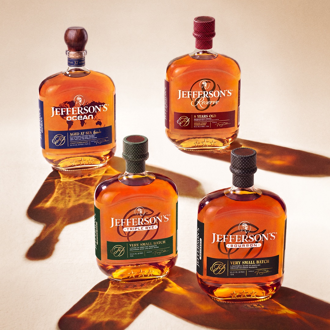 Jefferson's Bourbon Portfolio bottles