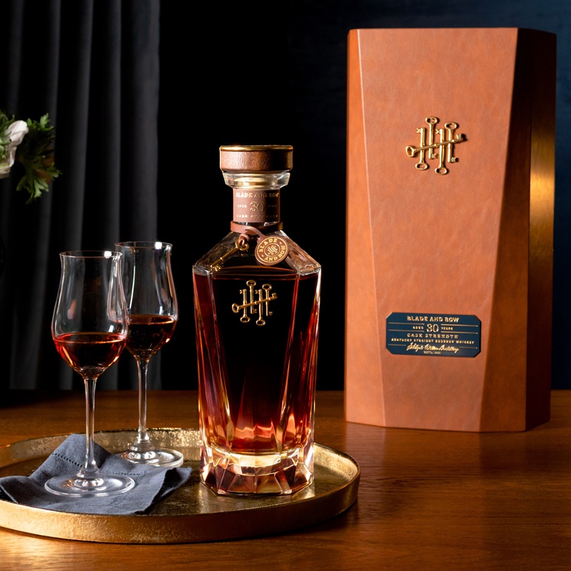 Blade and Bow 30-Year 2026 bottle pour and box