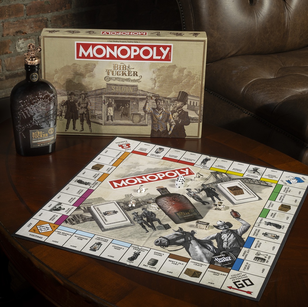 MONOPOLY Bib & Tucker boarad with box and bottle