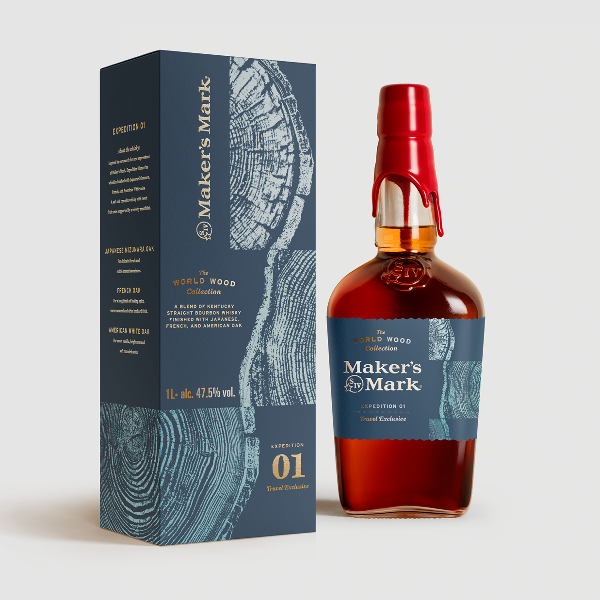 Maker's Mark World Wood Collection Espedition 1 bottle and box