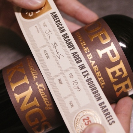 Copper & Kings bottle your own label placement